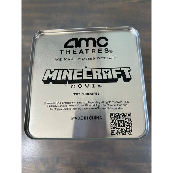 AMC Minecraft Movie Premier TNT Popcorn Bucket Tin Metal Great Condition - Picture 3 of 6